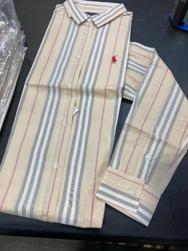 Photo 1 of Ralph Lauren Men's Stripe Classic Fit Long Sleeve Button Up Shirt Size M