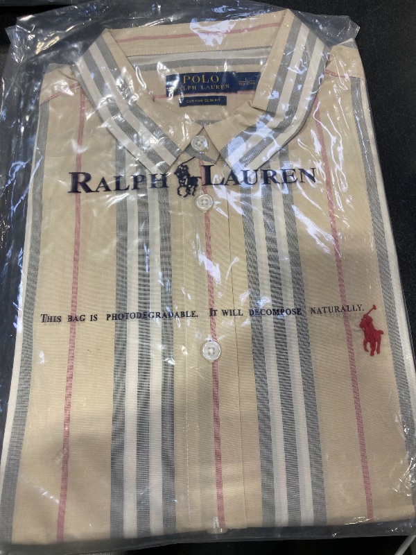 Photo 1 of Ralph Lauren Men's Stripe Classic Fit Long Sleeve Button Up Shirt Size L