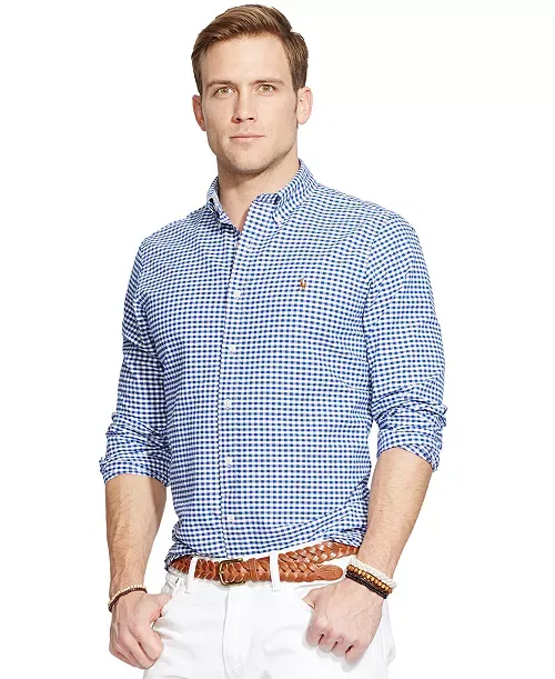 Photo 1 of Ralph Lauren Men's Slim Fit Shirt Oxford Blue/White Gingham Size M