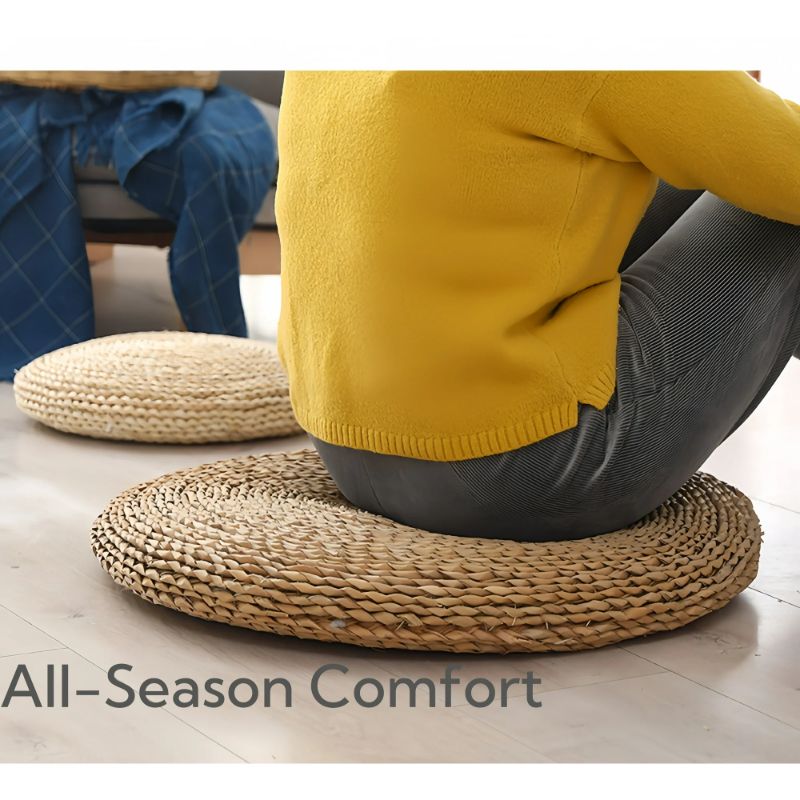 Photo 1 of MEHOOM Hand Woven Round Sitting Cushion for Zen, Meditation, Yoga and Home