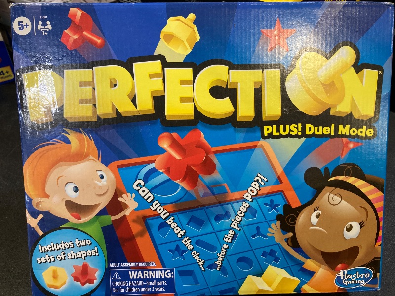 Photo 1 of Hasbro Gaming Perfection Plus 2-Player Duel Mode Popping Shapes and Pieces Ages 5 and Up (Amazon Exclusive)