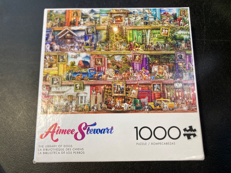 Photo 2 of Buffalo Games - Aimee Stewart - The Library of Dogs - 1000 Piece Jigsaw Puzzle for Adults - Finished Size is 26.75 x 19.75