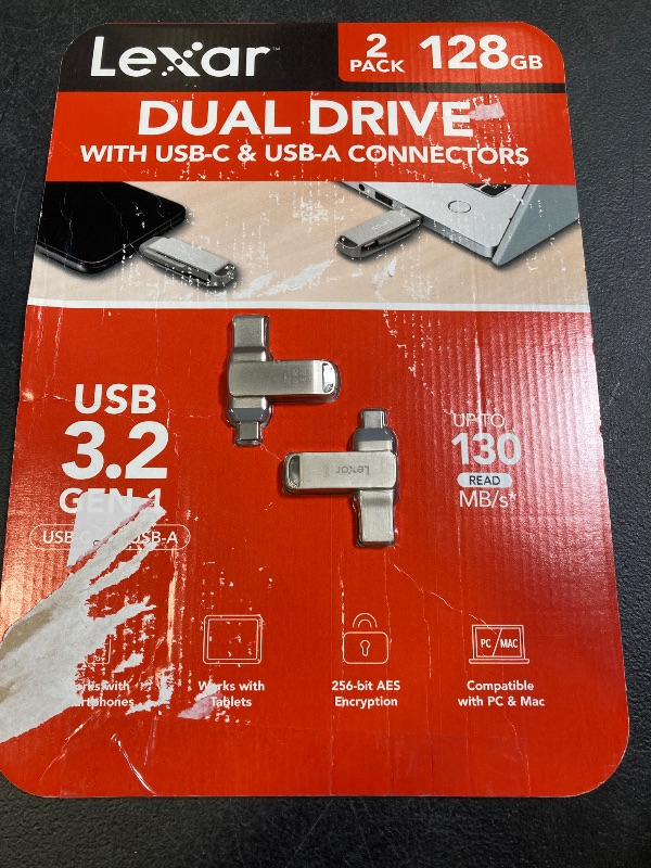 Photo 1 of Lexar Dual Drive USB-C & USB-A 128GB (2 Pack)