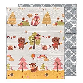 Photo 1 of Baby Playmat for Playpen, Foldable Double-Sided Pattern Play Mat for Infants