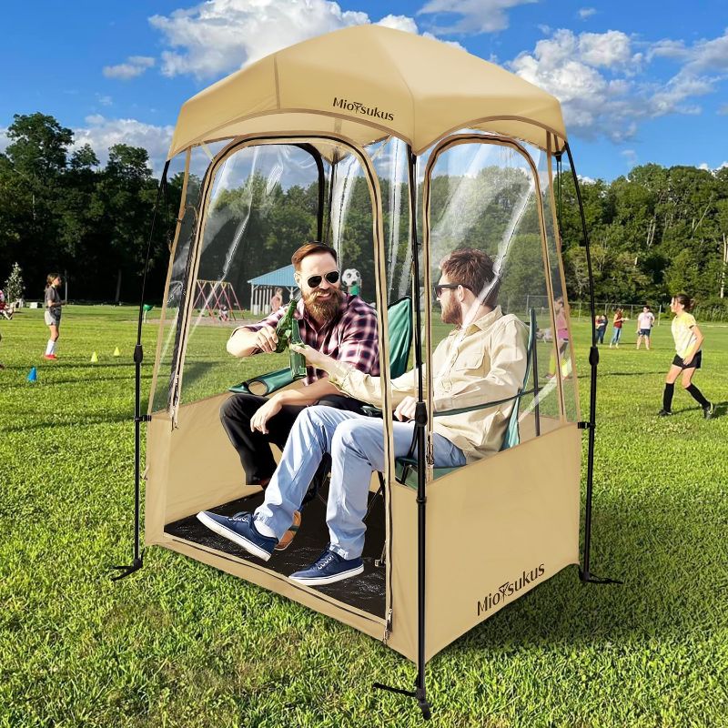 Photo 1 of Sports Tent, Instant Weather Proof Pod, Pop Up Bubble Clear View Tent, Sports Pod with Extra Top Cover for Soccer, Football, Softball Games, and Other Outdoor Events, Baobrava, MioTsukus