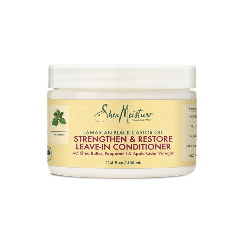 Photo 1 of SheaMoisture Leave-In Conditioner with Pure Jamaican Black Castor Oil for Damaged, Over-Processed Hair - Softens and Detangles, 11.5 oz
