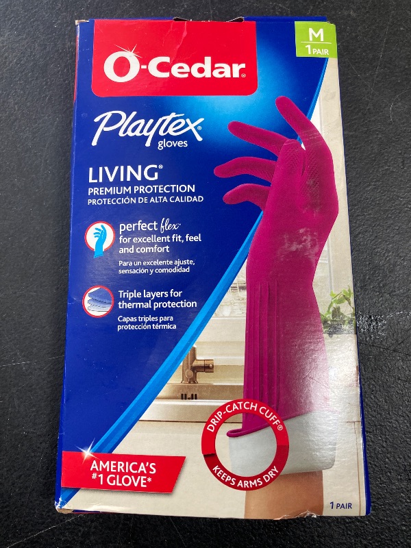 Photo 1 of O-Cedar Playtex Living Gloves - Chemical, Bacteria Protection - Medium Size -  Pink -  2 / Pair
