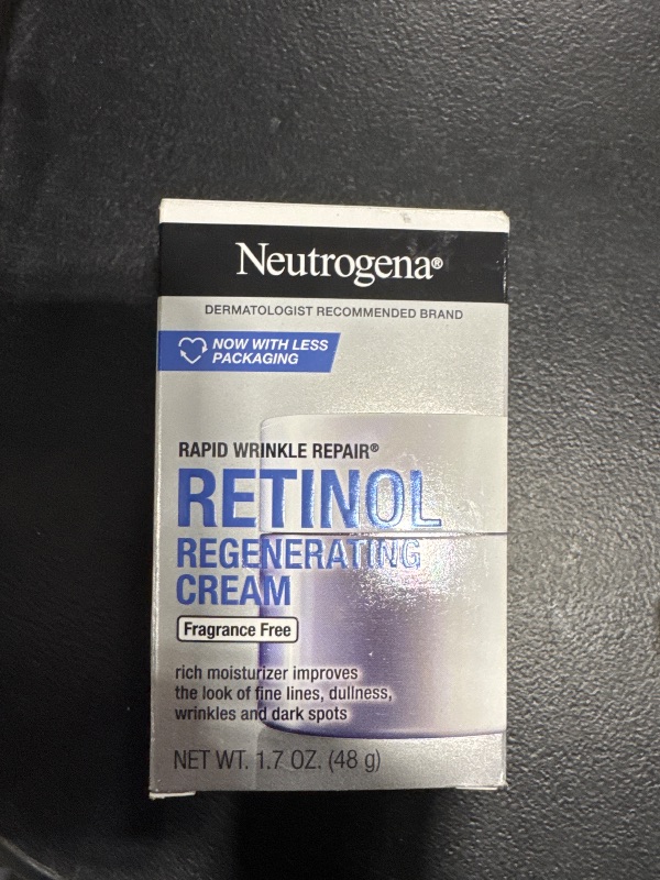 Photo 1 of Neutrogena Retinol Face Moisturizer, Rapid Wrinkle Repair, Fragrance Free, Daily Anti-Aging Face Cream with Retinol & Hyaluronic Acid to Fight Fine Lines, Wrinkles, & Dark Spots, 1.7 oz
