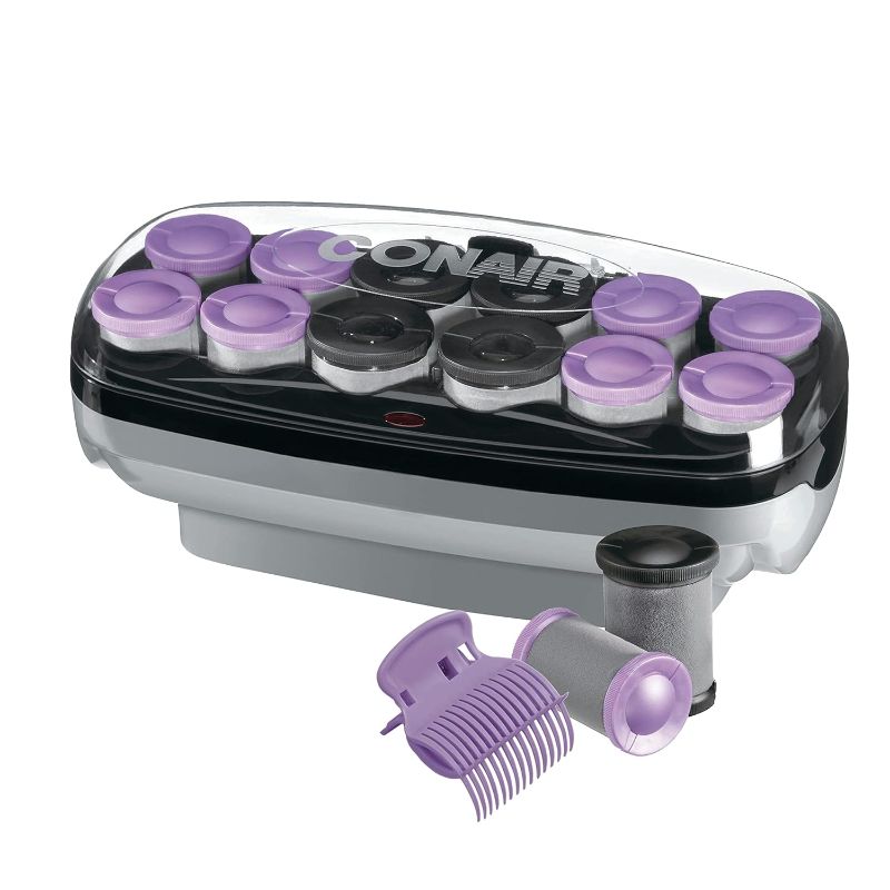 Photo 1 of Conair Hot Rollers Hair Curlers for Long, Medium and All Hair | Heated Rollers with Roller Clips Included | 1 1/2-inch and 1 3/4 inch Rollers | 