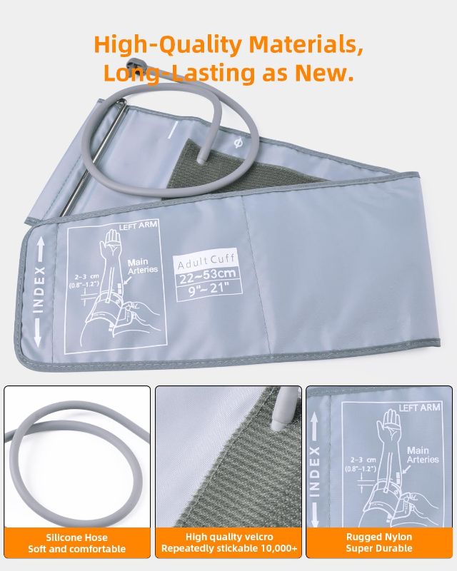 Photo 1 of AILE Universal  Blood Pressure Cuff for Big Arm, Widely Applicable to Automatic Upper Arm Blood Pressure Monitor, Adjustable, Soft, Comfortable
