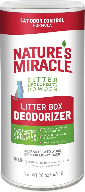 Photo 1 of 
Nature's Miracle Litter Box Deodorizer, 20 Ounces, Litter Deodorizing Powder, Cat Odor Control Formula