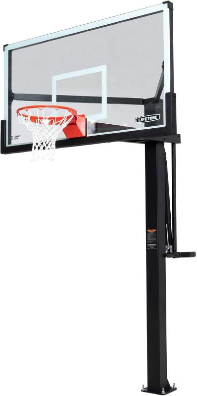Photo 1 of 
Lifetime 72" Mammoth Deluxe In-Ground Basketball Hoop, Mammoth Lift Adjustable Height, Tempered Glass Backboard Bolt Down System