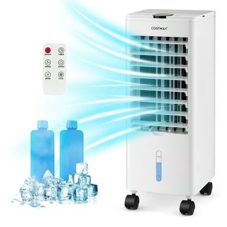 Photo 1 of 130 CFM 3-Speeds Portable Evaporative Air Cooler Fan Oscillating Swamp with Modes Remote 100 Sq.ft.

