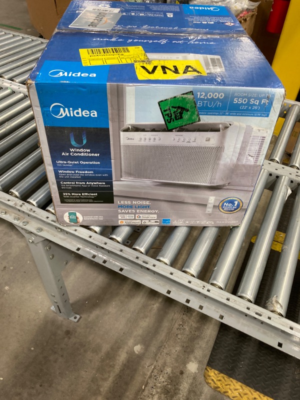 Photo 1 of Midea 12,000 BTU U Shaped Smart Inverter Window Air Conditioner, Cools up to 550 Sq. Ft.,Ultra Quiet with Open Window Flexibility, Works with Alexa/Google Assistant, 35% Energy Savings, Remote Control