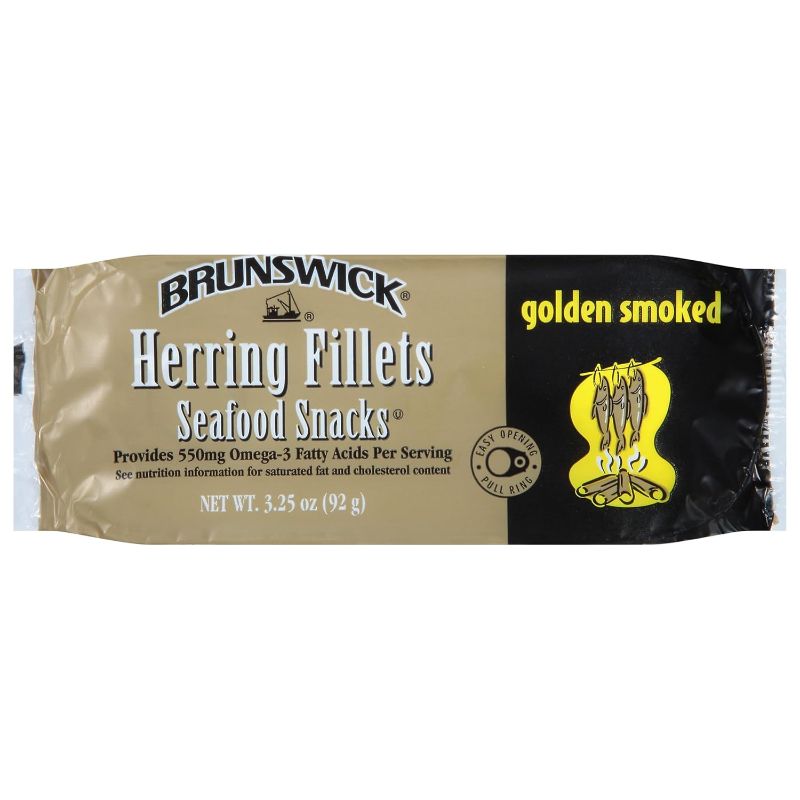 Photo 1 of 
Brunswick Golden Smoked Herring Fillets, 3.25 oz Can (Pack of 12) - 18g Protein per Serving - Gluten Free, Keto Friendly - Great for Pasta & Seafood Recipes