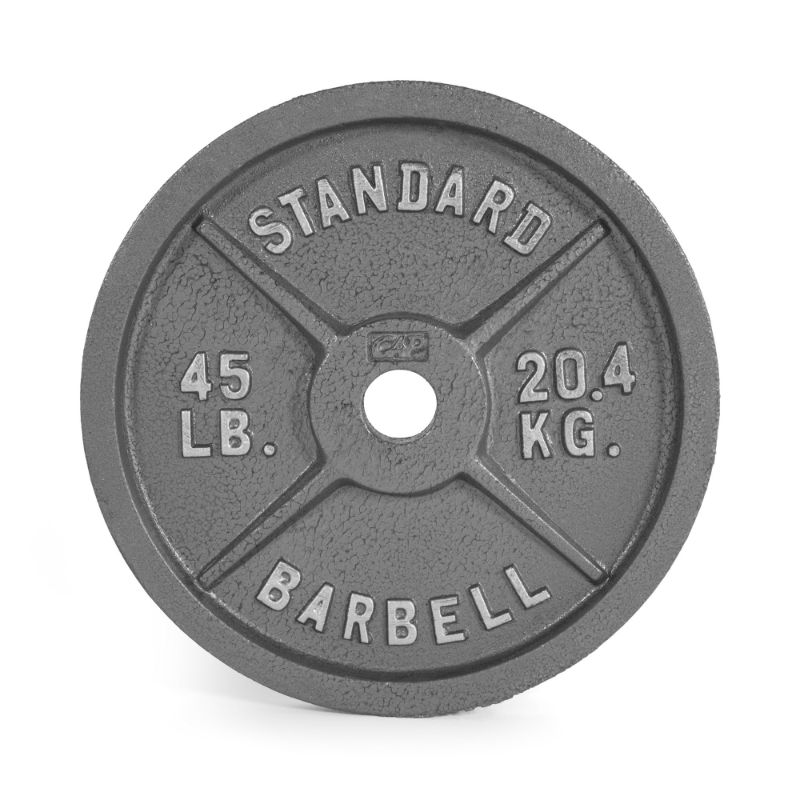 Photo 1 of Barbell Gray Olympic Cast Iron Weight Plate, 45 lb ( 2 pack ) 