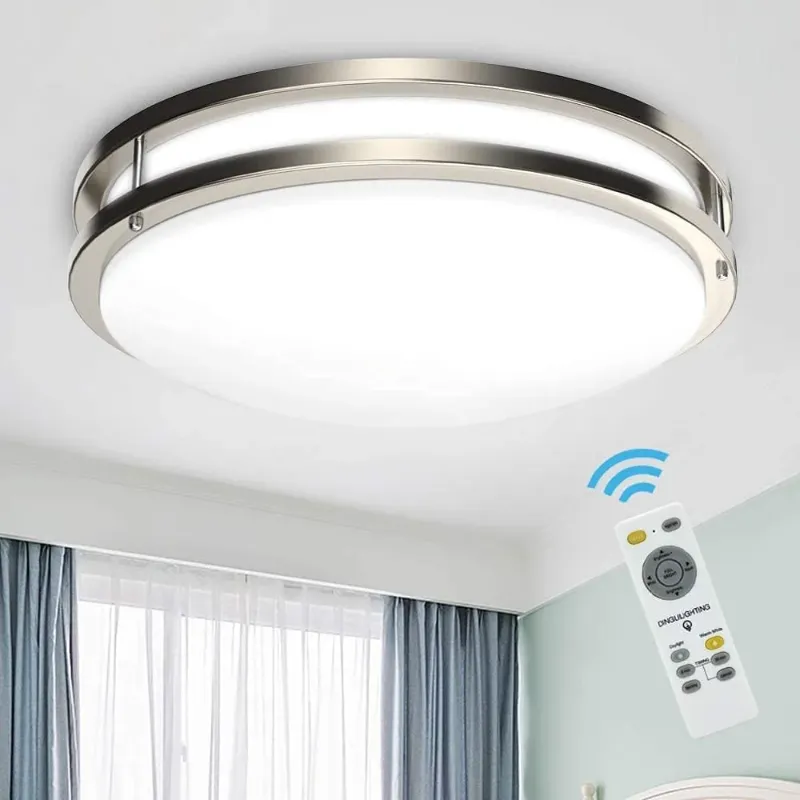 Photo 1 of ***NO REMOTE**Depuley 17.6" Modern Flush Mount LED Ceiling Light Fixture with Remote Round Flush Mount Close to Ceiling Light Dimmable for Living Room Bedroom Kitchen Dining Hallway, 48W