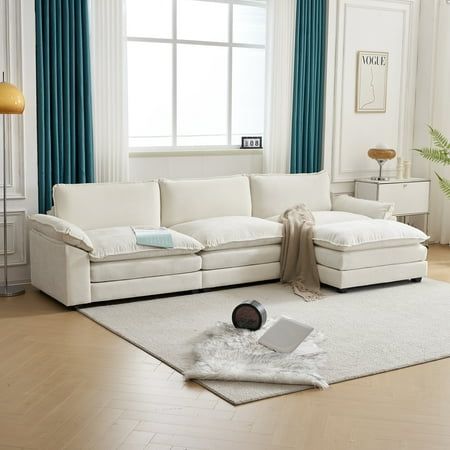 Photo 1 of ***BOX C ONLY/INCOMPLETE SET***Ktaxon 120 W Sectional Sofa Modern Convertible Couch with Double Cushions L Shaped Sofa with Reversible Chaise Chenille Fabric Sofa Set with 3 Wider
