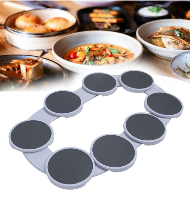 Photo 1 of Rotating Food Turntable - Heat Resistant Tabletop Centerpiece with 8 Dishes, Removable Smooth Rotation Display Shelf for Parties, Camping, and Outdoor Events