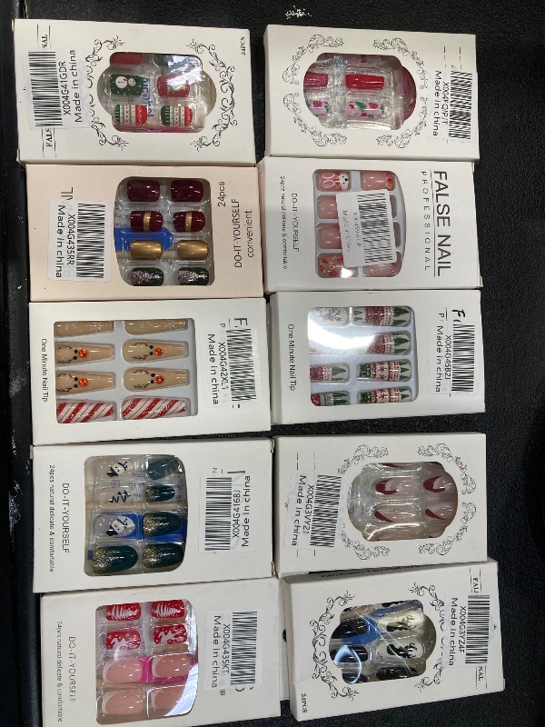 Photo 1 of 10 Pack of Christmas Themed DIY Nails