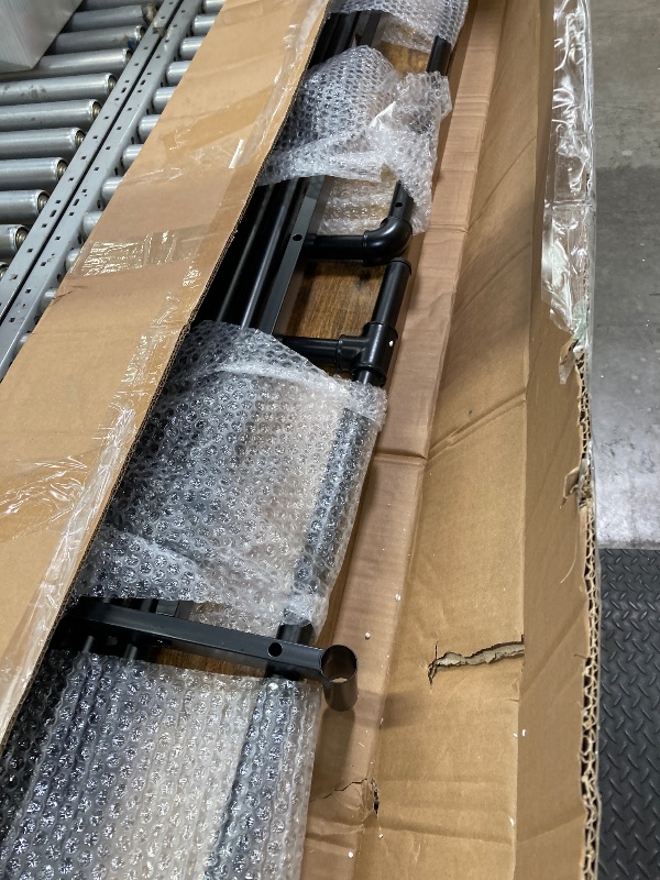 Photo 1 of Tribesigns Extra Long Console Table, 70.9 inch Narrow Sofa Tables with 3 Tier Wood Storage Shelves Industrial Metal Frame for Entryway Hallway Living Room Behind Couch, Rustic Brown Black