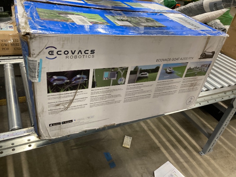 Photo 1 of ECOVACS Goat A2500 RTK Robot Lawn Mower, Lidar-Enhanced RTK+Vision Navigation, Auto-Mapping, Dual Blades, Edge Precision Mowing, Perimeter Wire-Free, Suitable for 5/8 Acres Lawn, 50% Slope Capability