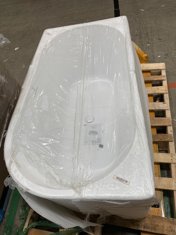 Photo 1 of A&E Bath and Shower Oxnard Left 59'' Left Corner Freestanding Bathtub, White