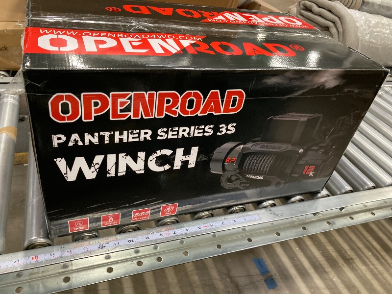 Photo 1 of OPENROAD 13500 lb Recovery Winch with Synthetic Rope and 2 Wireless Remotes - IP68 Waterproof 12V Electric Winch for Jeep, SUV, Truck & Trailer - Panther Series 3S