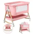 Photo 1 of HARPPA 3 in 1 Baby Bassinet Bedside Sleeper for Infant Girls Aged 0-6 Months, Pink
