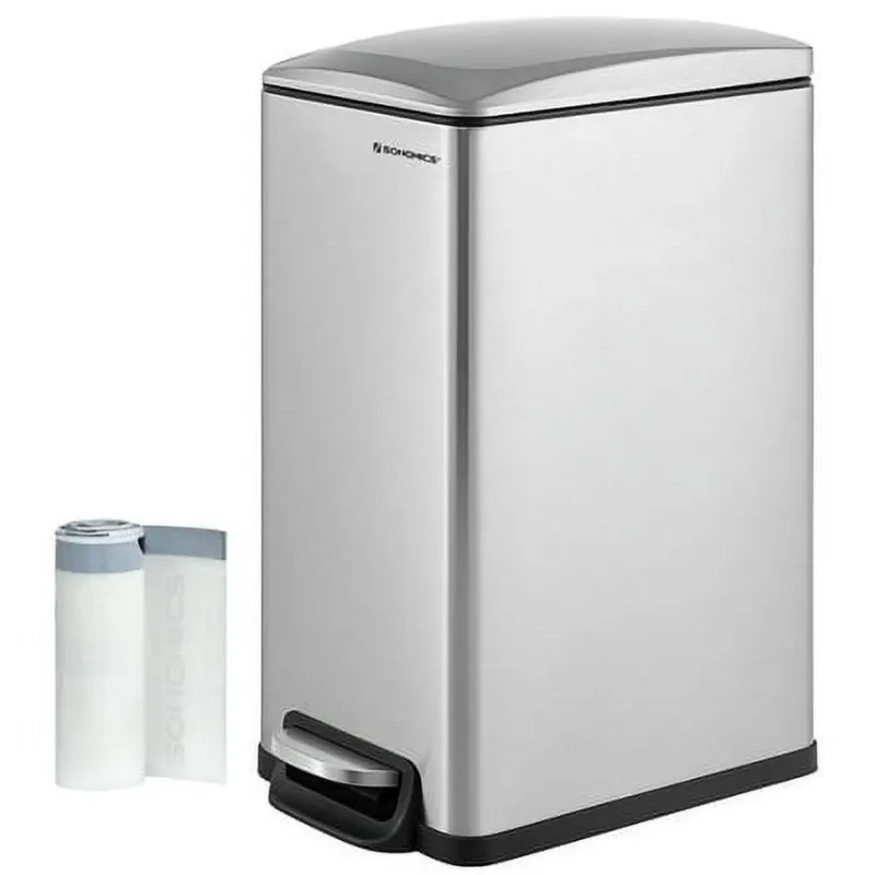 Photo 1 of 12.7 Gallon Slim Trash Can, Kitchen Garbage Can for Narrow Spaces, Stainless Steel, Silver