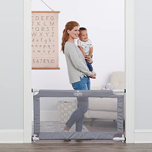 Photo 1 of 28 in. Tall Gray Expandable Mesh Gate