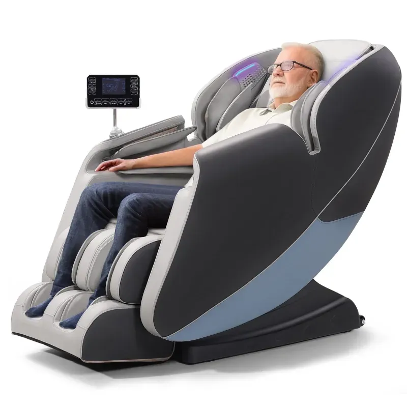 Photo 1 of Advanabd Massage Chair, Full Body Zero Gravity Shiatsu 4D Recliner with Heated Bluetooth Foot Roller, Blue