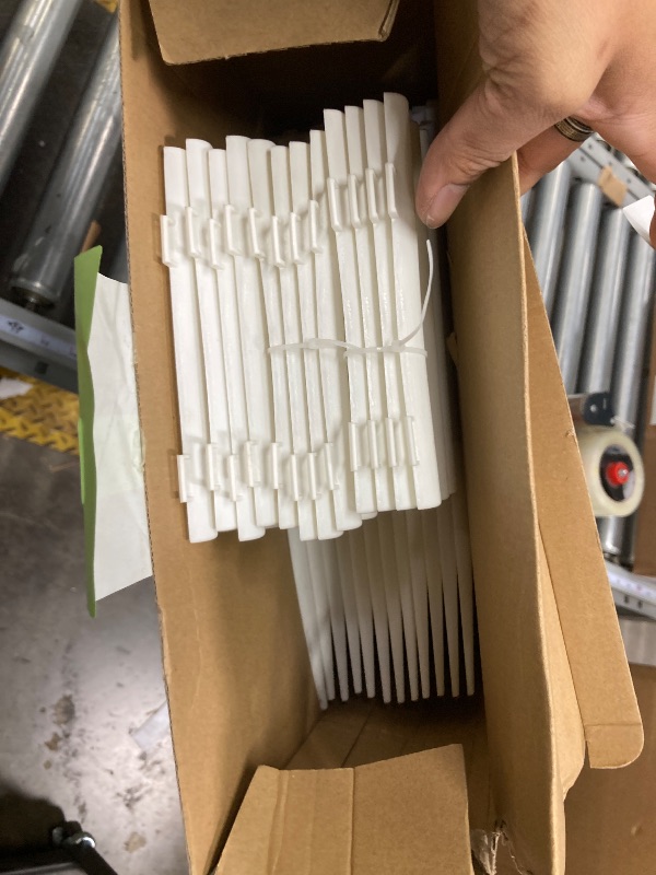 Photo 1 of 12Pcs White Plastic Decorative Garden Fence Panel 13 in x 24 in Each for Patio Landscape Vegetable Bed

