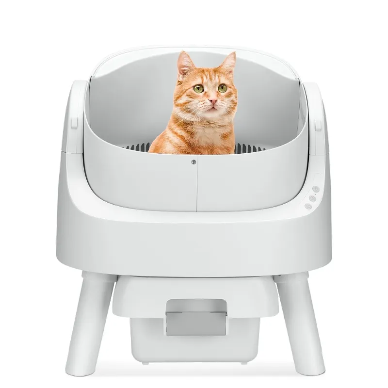 Photo 1 of AutoScooper 11 Self Cleaning Cat Litter Box, Open Top Automatic Cat Litter Box with Safety Protection, Includes Mat And Trash Bags, White (Manufactured By PetPivot)

