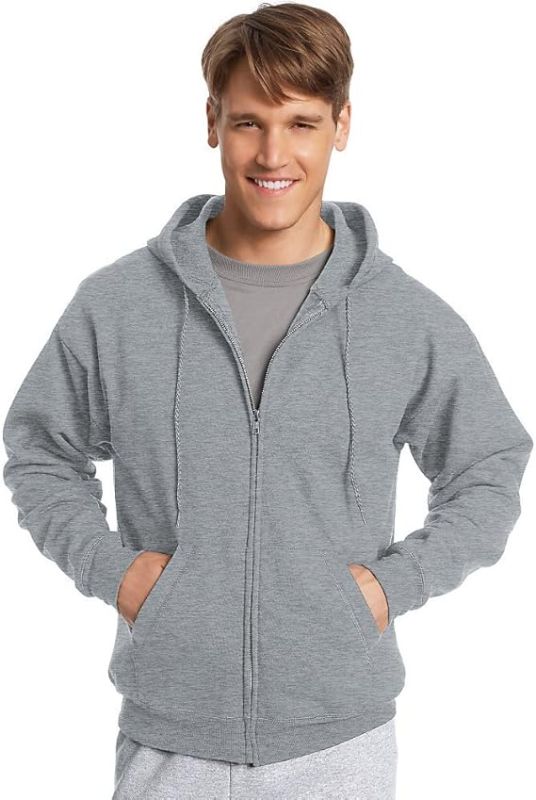 Photo 1 of Amazon Essentials Men's Sweatshirt, Mock Neck, Fleece Zip Up, Charcoal Heather, Large