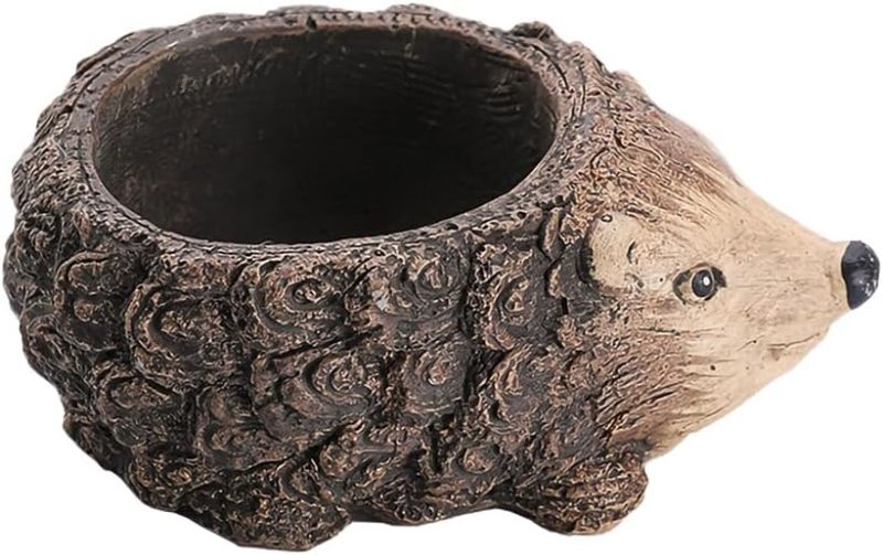 Photo 1 of WAIT FLY Animal Cement Flower Pot Succulent Planter-Hedgehog-1 PCS
