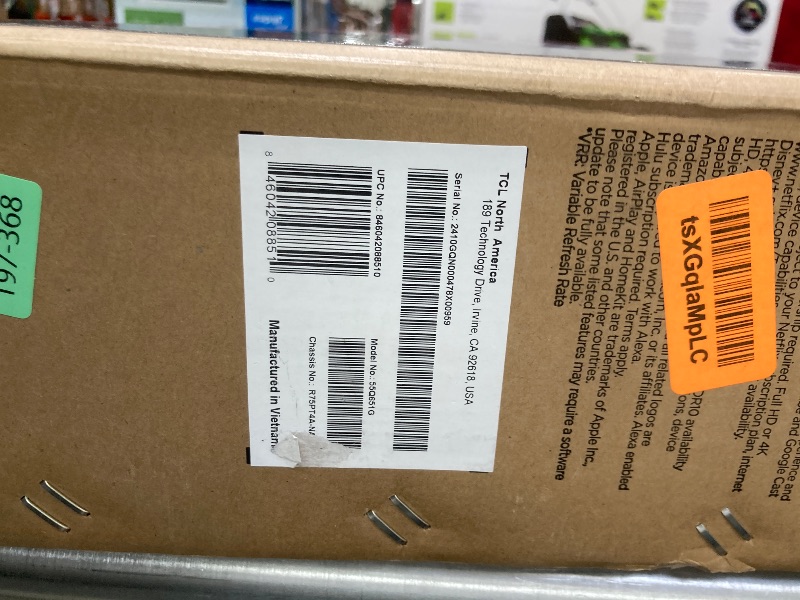 Photo 1 of ***PARTS ONLY***
TCL 55-Inch Q65 QLED 4K UHD Smart TV with Google TV (55Q651G, 2024 Model) Dolby Vision, Dolby Atmos, HDR Pro+, Game Accelerator Enhanced Gaming, Voice Remote, Works with Alexa, Streaming Television
