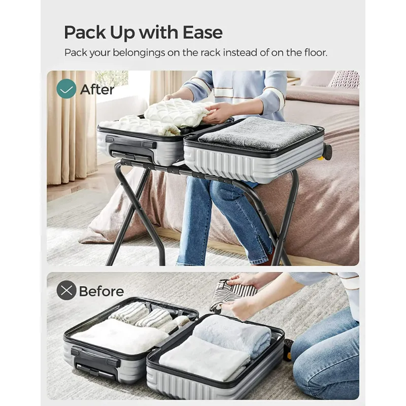 Photo 1 of ***ONLY ONE RACK***Luggage Racks Pack of 2 Holds up to 100lbs for Guest Room Suitcase Stand for Bedroom Black