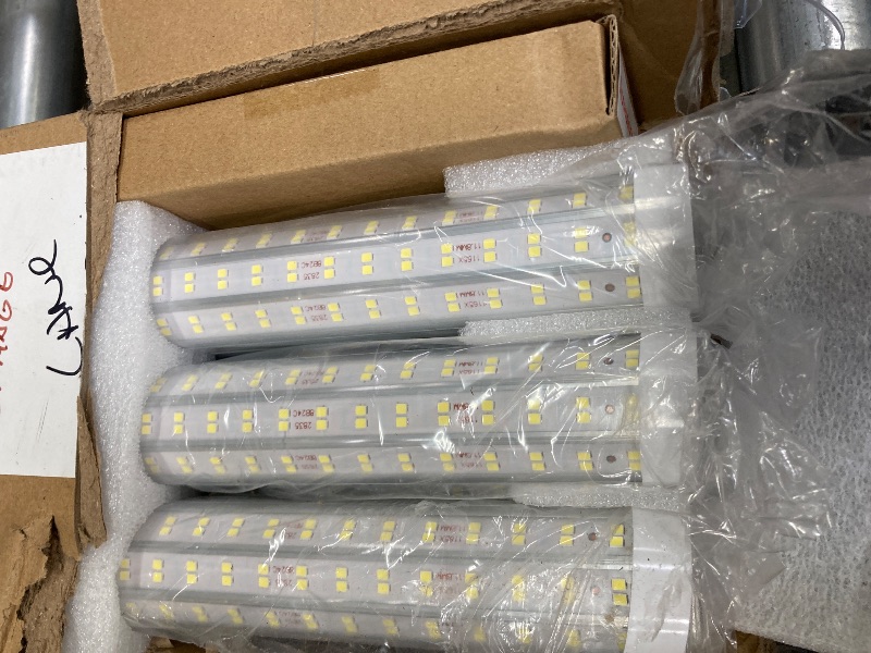 Photo 1 of (6-Pack) 8ft LED Shop Light Fixture, 120W 19500LM 6000K, Cold White, U Shape, Clear Cover, Hight Output, Linkable Shop Lights, T8 LED Tube Lights, 8 LED Shop Lights for Garage 8 Foot with Plug