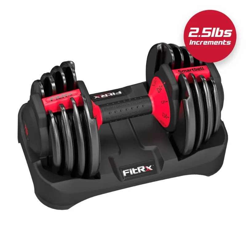 Photo 1 of ***MISSING THE BASE**FitRx SmartBell, 25lbs. Quick-Select 9 in 1 Adjustable Dumbbell for Home Gym, 5-25lbs. Weight in 2.5lbs Increments
