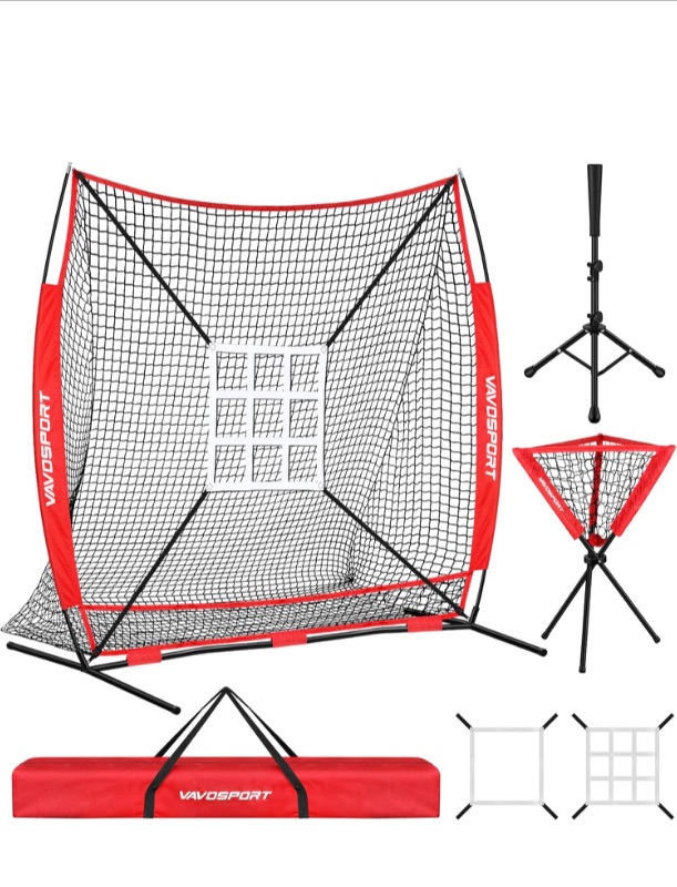 Photo 1 of 7x7' Baseball & Softball Net for Batting Pitching Hitting - Large Ball Collection System