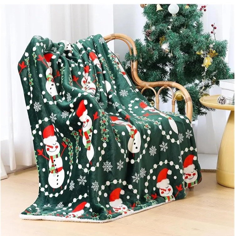 Photo 1 of 1PCS Christmas Blanket, Comfortable and Soft Flannel, Winter Warm Blanket, Holiday Cabin Blanket, 60INX50IN(Christmas a,60INX50IN)