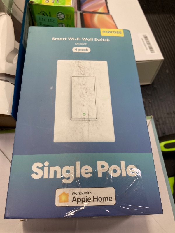 Photo 1 of meross Smart Light Switch 4 Pack Supports Apple HomeKit, Siri, Alexa, Google Assistant & SmartThings, Single Pole Light Switch, Neutral Wire Required, Remote Control Schedule, 2.4GHz Wi-Fi