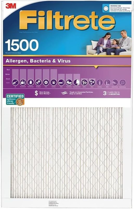 Photo 1 of ***ONLY 2 FILTERS/MINOR DENT**Filtrete 2001-4-HR 16x25 x 1 in. Ultra Allergen Pleated Furnace Air Filter, Purple, MPR 1500, 3 Months - Quantity 4