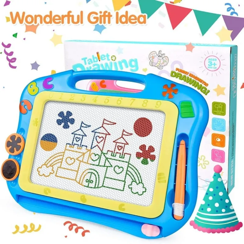 Photo 1 of  Toddler Learning Toys for Girl Boy, Large Coloring Magnetic Drawing Board Erasable Magna Doodle Sketch Pad, Birthday Travel Toys for 1 2 3 4 5 6 Years Old Kid