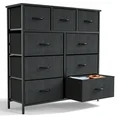 Photo 1 of ***MISSING PARTS***   Yangming 9 Drawer Fabric Dresser for Bedroom, Chest of Drawer Organizer Storage Cabinet for Closet, Entryway, Black
