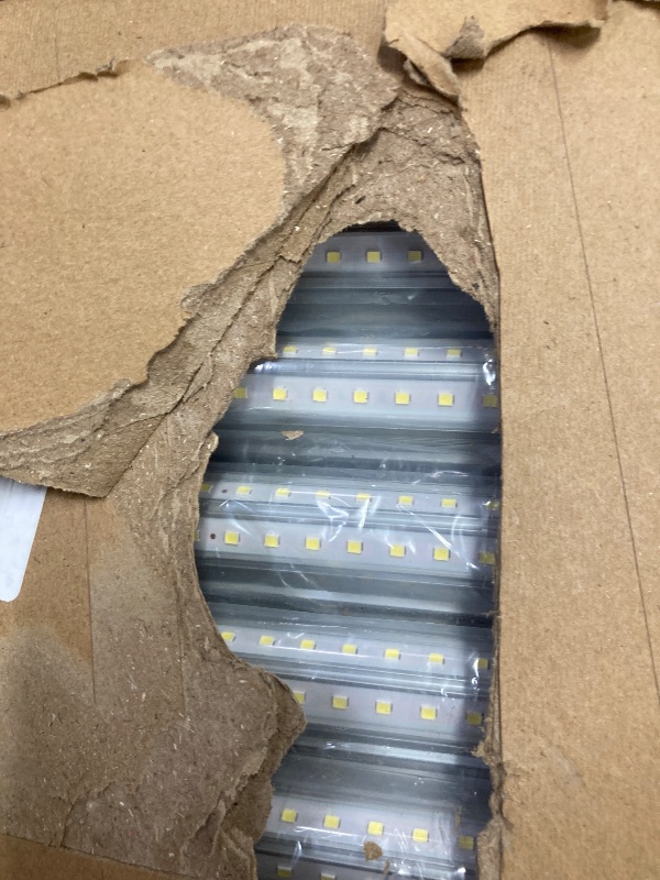 Photo 1 of (10-Pack) 8ft LED Shop Light Fixture, 120W 19000LM 6000K, Cold White, V Shape, Clear Cover, Hight Output, Linkable Shop Lights, T8 LED Tube Lights, LED Shop Lights for Garage 8 Foot with Plug