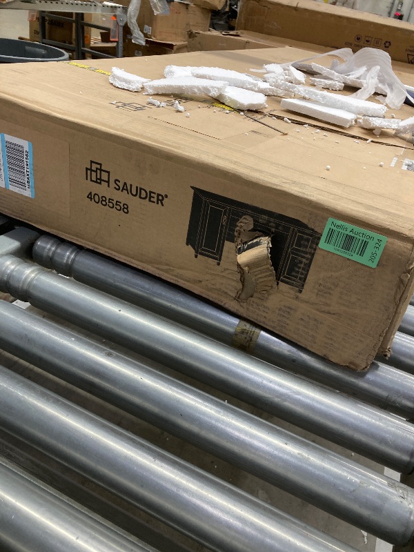 Photo 1 of Sauder Edge Water Computer Desk with Storage Drawers, Home Office, L: 59.06" x W: 23.23" x H: 29.02", Estate Black