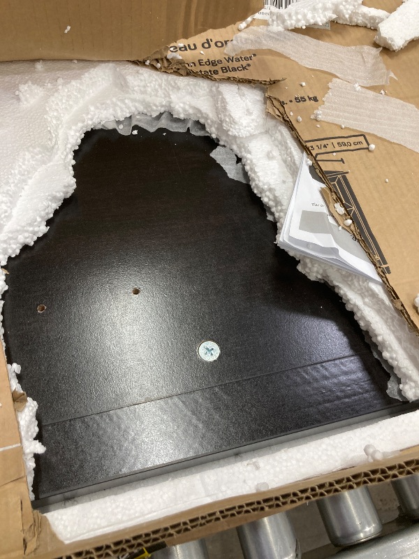 Photo 1 of Sauder Edge Water Computer Desk with Storage Drawers, Home Office, L: 59.06" x W: 23.23" x H: 29.02", Estate Black