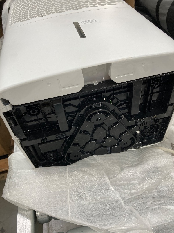 Photo 1 of  ***(NOT IN ORIGINAL BOX, BOX RIPPED/TORN, SOME SCUFFS/SCRATCHES, FRONT TOP FRAME CRACKED...SEE PHOTOS)***
Frigidaire 60-Pint Portable Dehumidifier with Built-In Pump for Large Rooms & Basements, Custom Humidity Control, Auto Shut Off, White   ***(NOT IN 